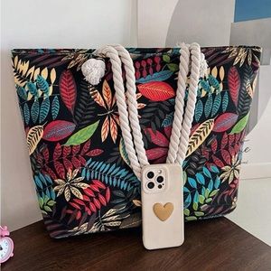 New tropical print tote bag
